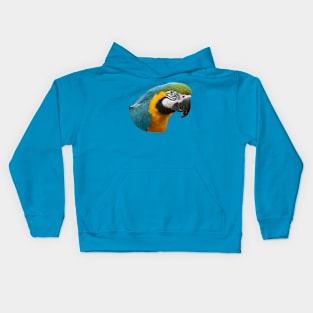 Blue and Gold Macaw Parrot Kids Hoodie